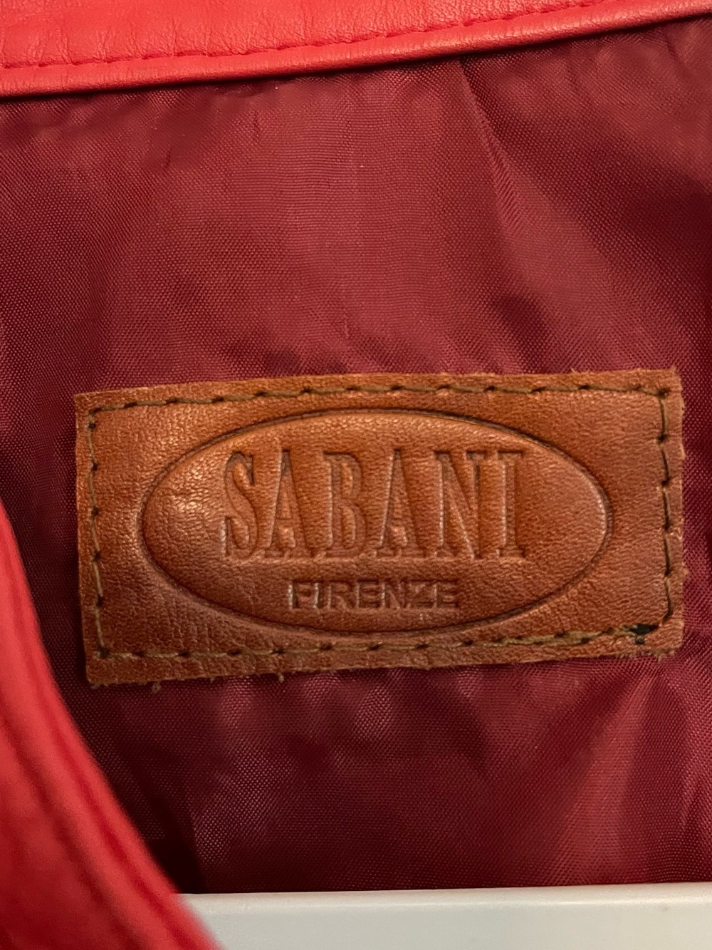 Vtg Norma Della Legge Red Leather Cropped Moto Jacket Made in Italy 44 US M flaw - Picture 8 of 12